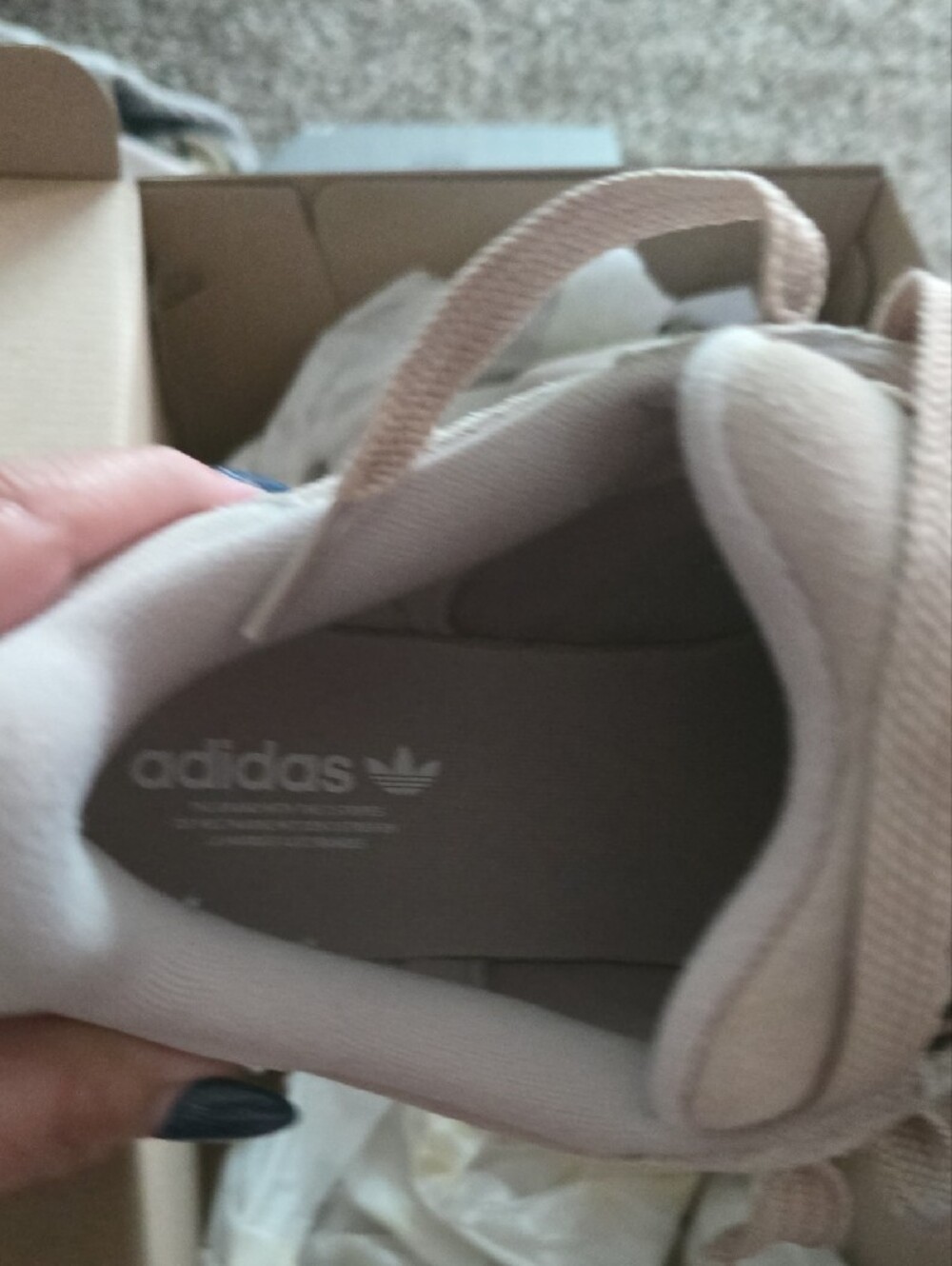 adidas Campus Suede Sneakers in Beige with White Stripes - Picture 6 of 8